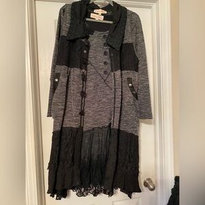 ✨Pretty Angel boho 2 piece Long sleeved dress with vest